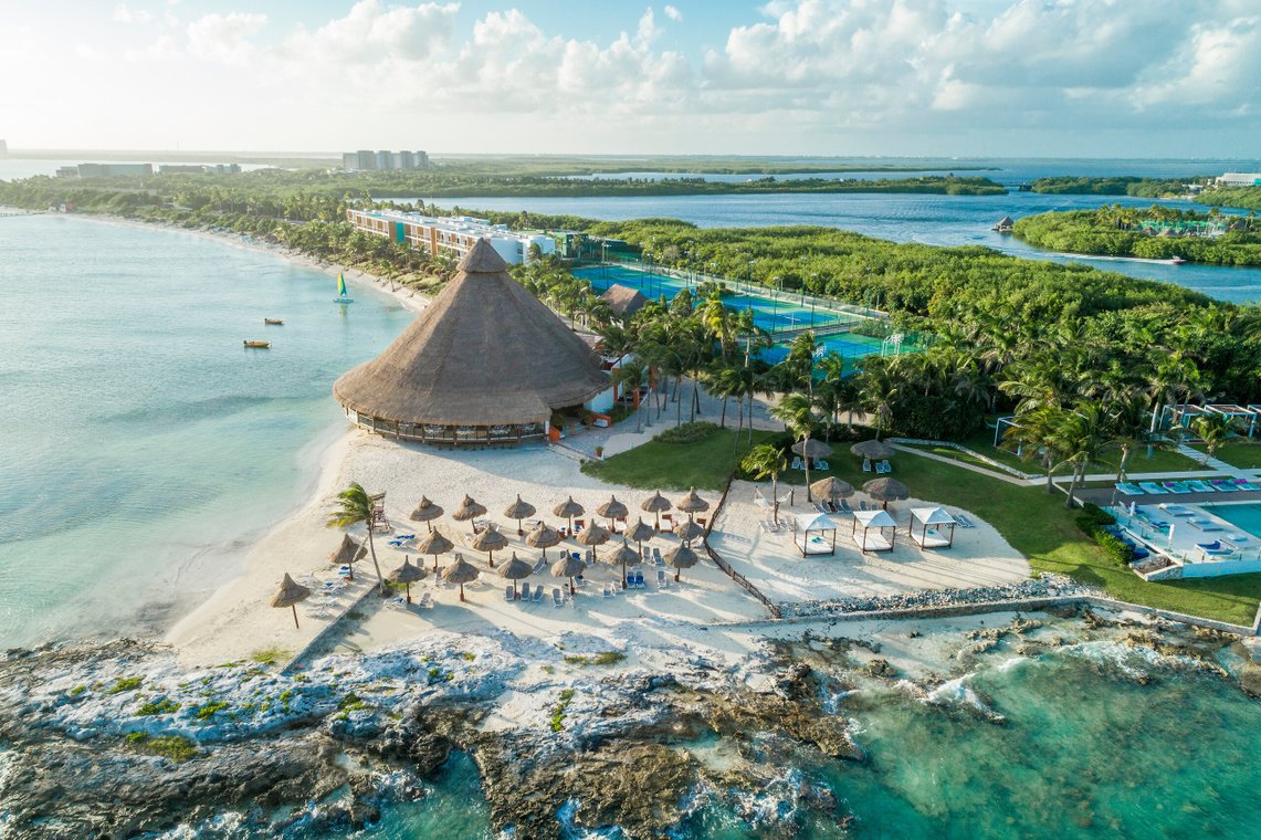 Cancun Yucatan aerial view