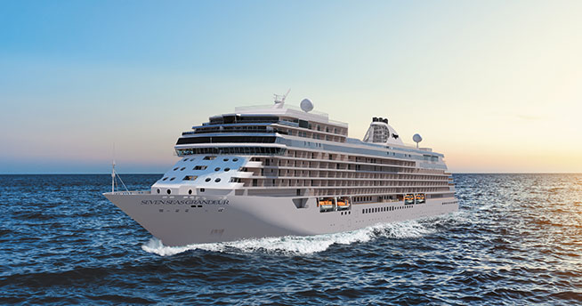 Regent Seven Seas Grandeur cruise ship at sea